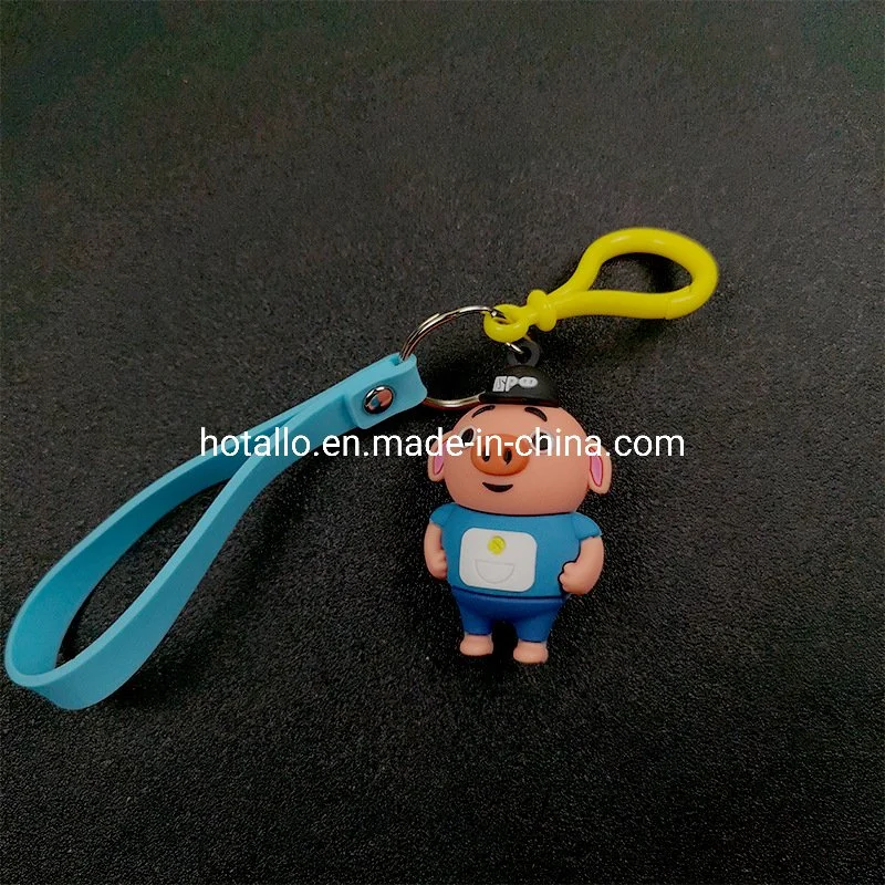 Customized Small Promotion Gift Cartoon Pig Soft PVC Keychain