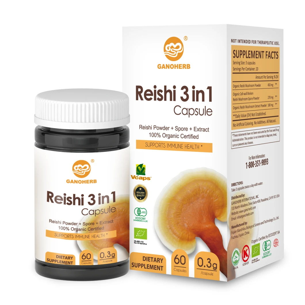 Dietary Plant Extract Supplement Organic Ganoderma Reishi Mushroom Reishi Extract Capsule