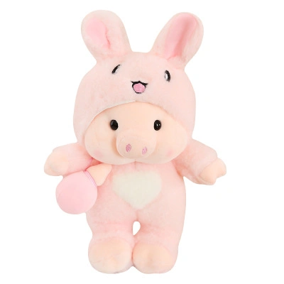 35-55cm Cute Soft Stuffed Plush Baby Toy Pig with Movable Hat